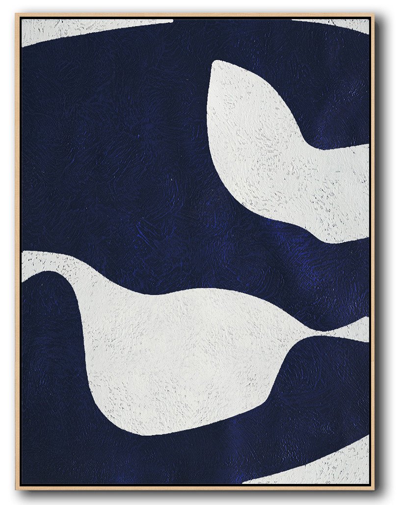 Navy and White Painting #NV24B - Click Image to Close